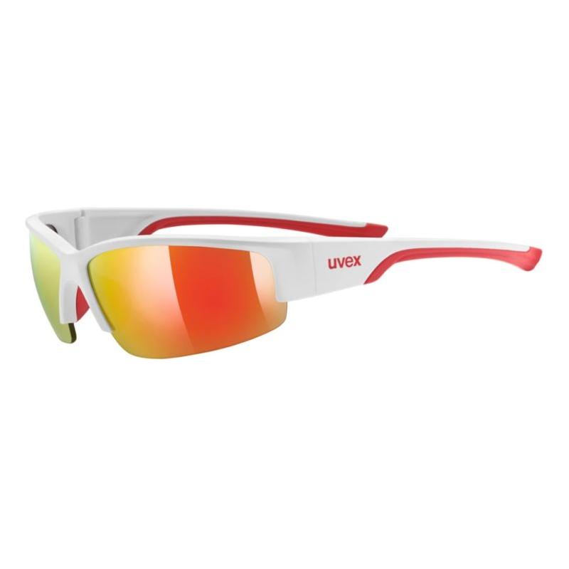 Uvex SP 215 Sunglasses Matt White / Red - ThrottleChimp