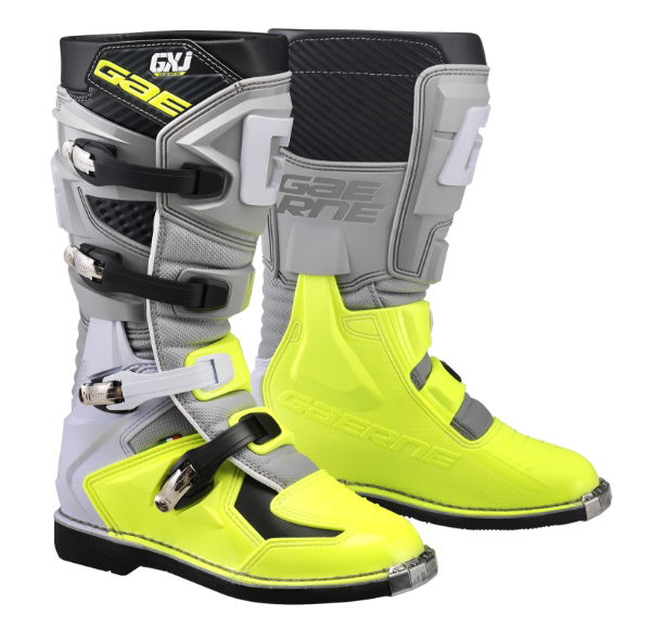 Gaerne GX-J Kids MX Boots Grey / Fluo Yellow FREE 1 YEAR Returns, FREE UK Delivery | ThrottleChimp