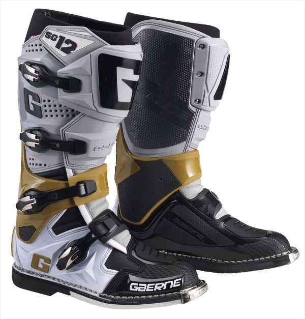 Gaerne SG-12 MX Boots Grey / Magnesium / White FREE 1 YEAR Returns, FREE UK Delivery | ThrottleChimp