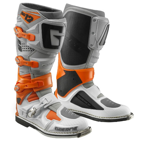 Gaerne SG-12 MX Boots Orange / Grey / White FREE 1 YEAR Returns, FREE UK Delivery | ThrottleChimp