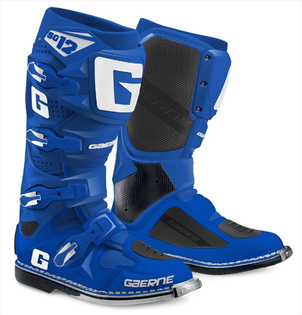 Gaerne SG-12 MX Boots Solid Blue FREE 1 YEAR Returns, FREE UK Delivery | ThrottleChimp