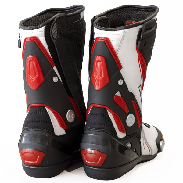 Richa Blade Waterproof Boots Black / White / Red FREE 1 YEAR Returns, FREE UK Delivery | ThrottleChimp