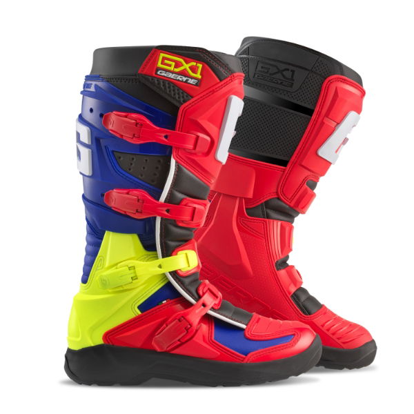 Gaerne GX-1 Evo MX Boots Red / Multi FREE 1 YEAR Returns, FREE UK Delivery | ThrottleChimp