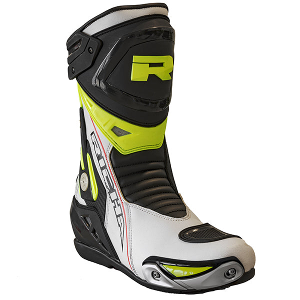 Richa Blade Waterproof Boots White / Black / Fluo Yellow (Image 2) - ThrottleChimp