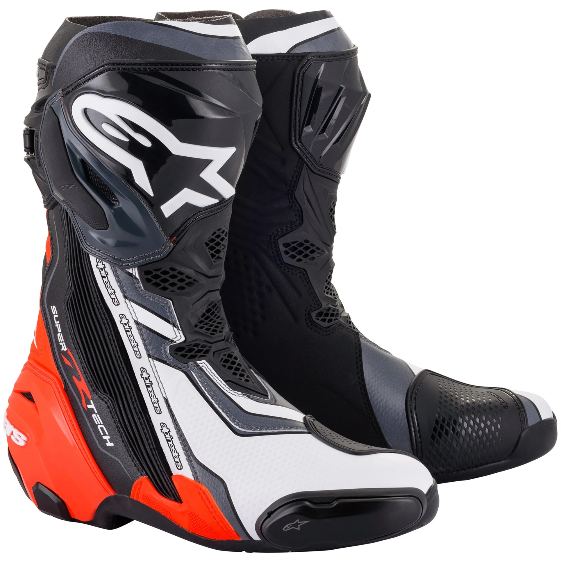 Alpinestars Supertech R Boots Black / Fluo Red / White / Grey - ThrottleChimp