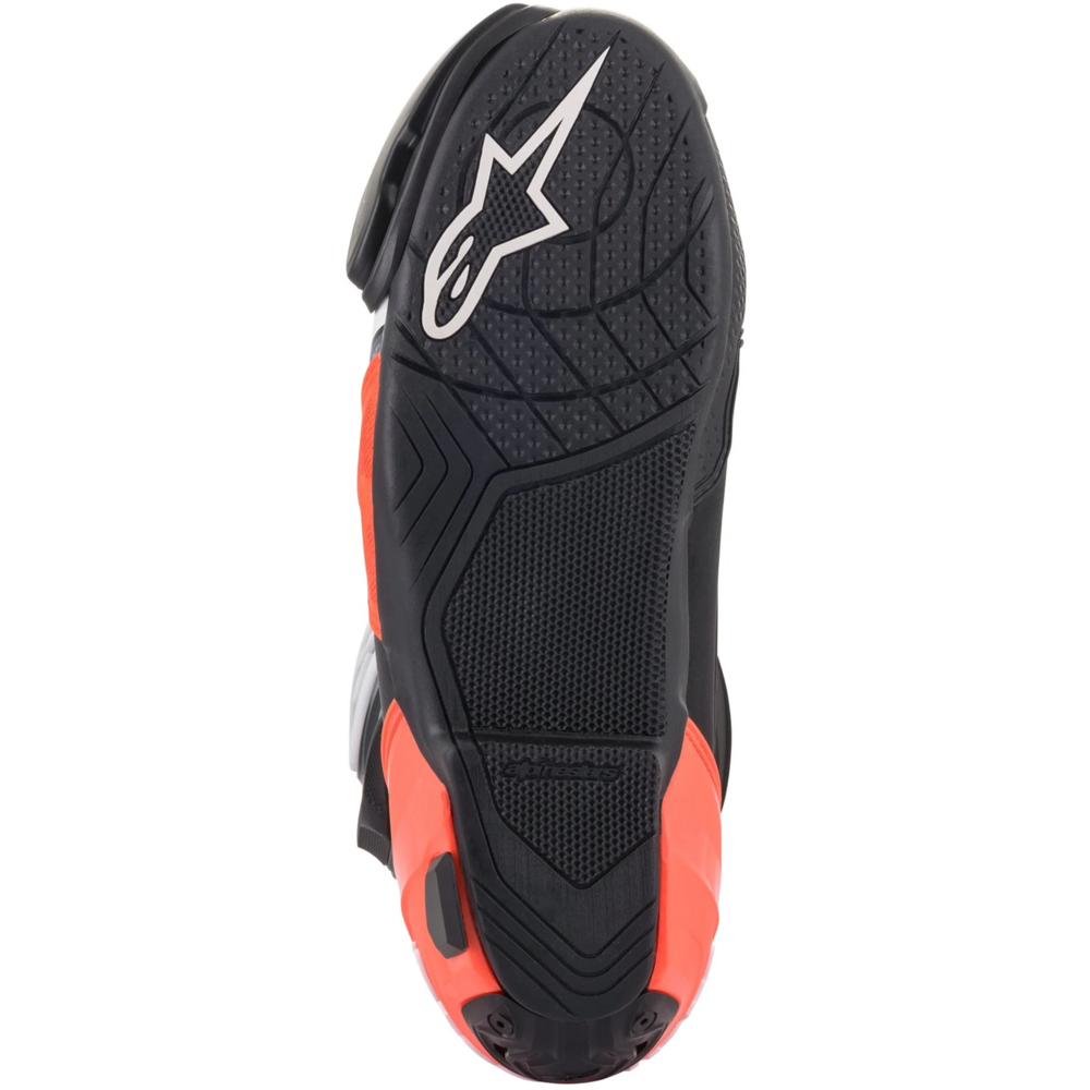 Alpinestars Supertech R Boots Black / Fluo Red / White / Grey FREE 1 YEAR Returns, FREE UK Delivery | ThrottleChimp