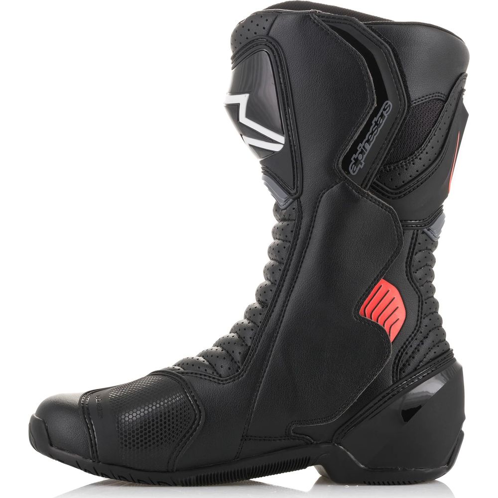 Alpinestars SMX 6 V2 Boots Black / Grey / Fluo Red FREE 1 YEAR Returns, FREE UK Delivery | ThrottleChimp