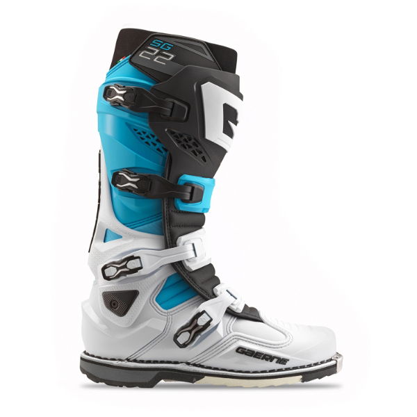 Gaerne SG.22 MX Boots White / Black / Blue FREE 1 YEAR Returns, FREE UK Delivery | ThrottleChimp