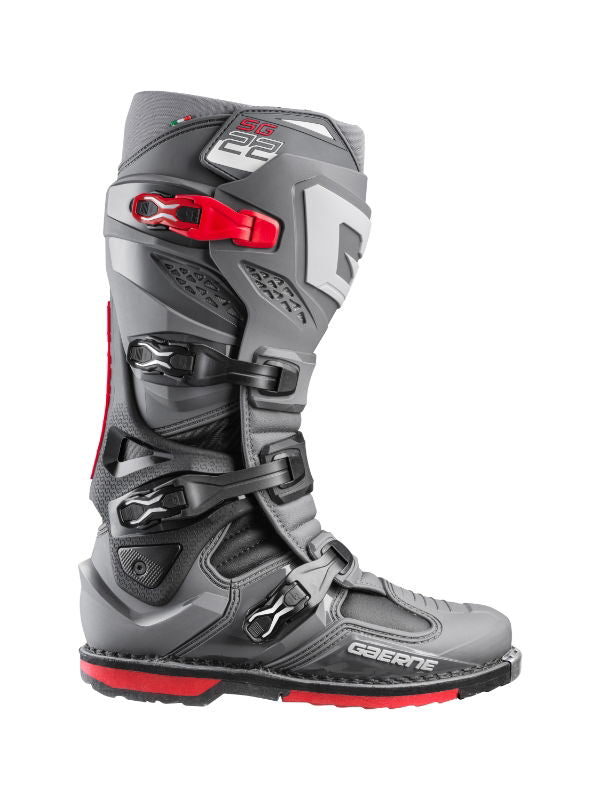 Gaerne SG.22 MX Boots Anthracite / Black / Red FREE 1 YEAR Returns, FREE UK Delivery | ThrottleChimp