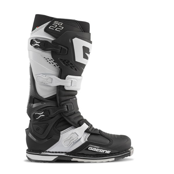 Gaerne SG.22 MX Boots Black / White FREE 1 YEAR Returns, FREE UK Delivery | ThrottleChimp