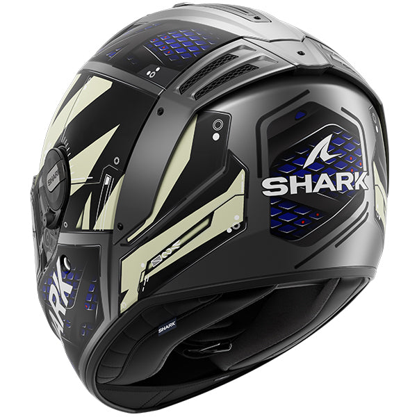 Shark Spartan RS Full Face Helmet Stingrey Matt Anthracite / Blue / Black (Image 3) - ThrottleChimp