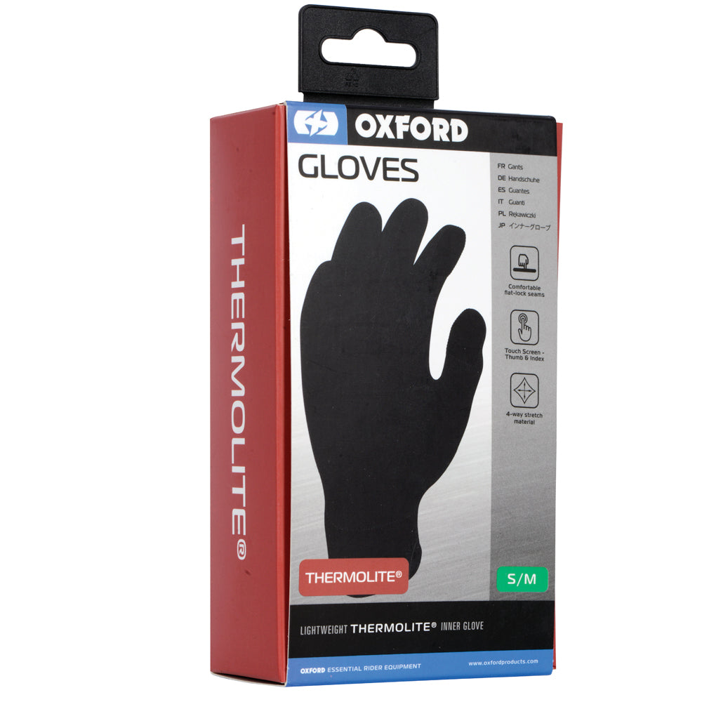 Oxford Knit Thermolite Inner Gloves Black (Image 2) - ThrottleChimp