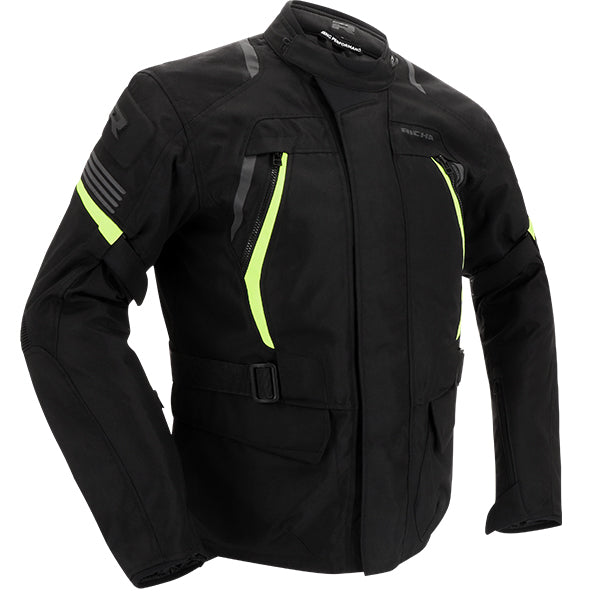 Richa Phantom 3 Touring Textile Jacket Black / Yellow FREE 1 YEAR Returns, FREE UK Delivery | ThrottleChimp