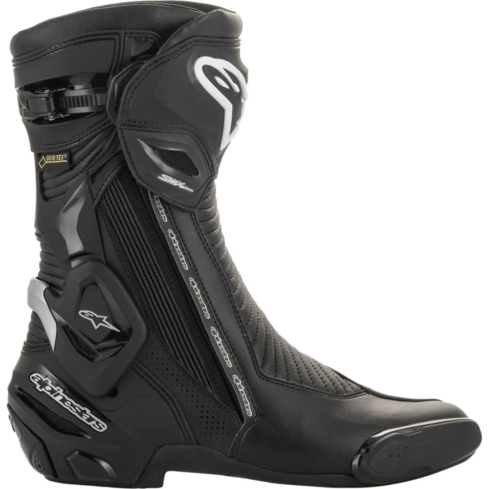 Alpinestars SMX Plus V2 Gore-Tex Boots Black / Silver (Image 6) - ThrottleChimp