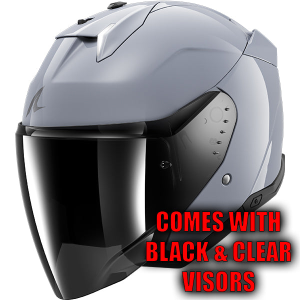 Shark Skwal i3 Jet Open Face Helmet Dark Shadow Silver