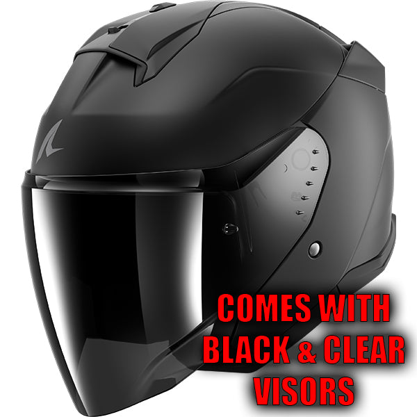 Shark Skwal Jet Open Face Helmet Dark Shadow Matt Black / Anthracite