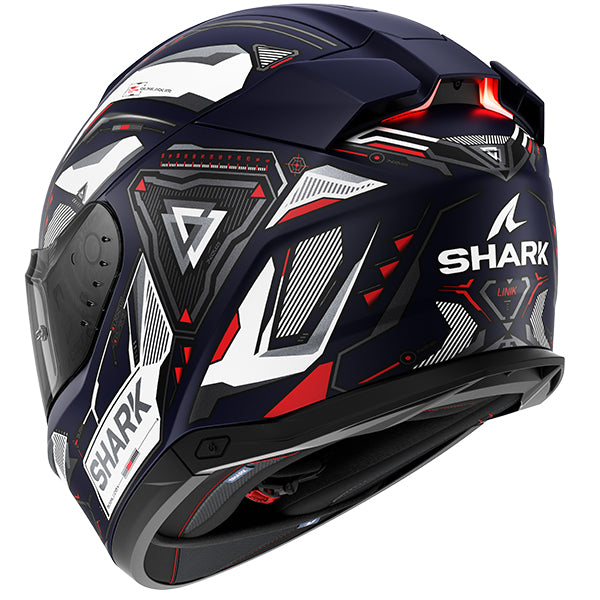 Shark Skwal i3 Full Face Helmet Linik Matt Blue / White / Red (Image 5) - ThrottleChimp