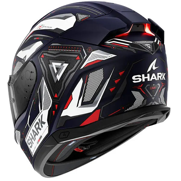 Shark Skwal i3 Full Face Helmet Linik Matt Blue / White / Red FREE 1 YEAR Returns, FREE UK Delivery | ThrottleChimp