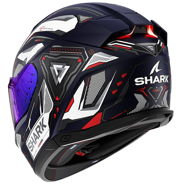 Shark Skwal i3 Full Face Helmet Linik Matt Blue / White / Red (Image 6) - ThrottleChimp