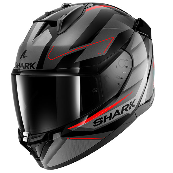 Shark D-Skwal 3 Full Face Helmet Sizler Black / Grey / Red (Image 2) - ThrottleChimp