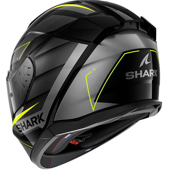 Shark D-Skwal 3 Full Face Helmet Sizler Black / Grey / Yellow (Image 3) - ThrottleChimp