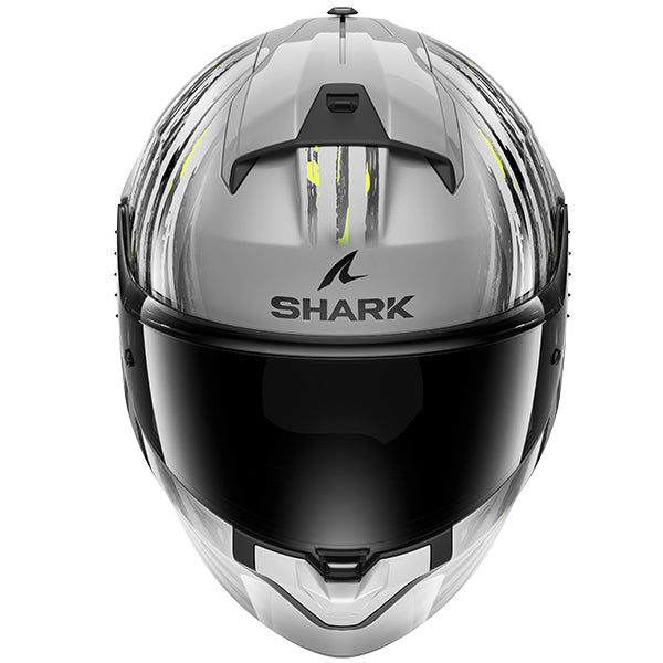 Shark Ridill 2 Full Face Helmet Assya Silver / Anthracite / Yellow (Image 2) - ThrottleChimp