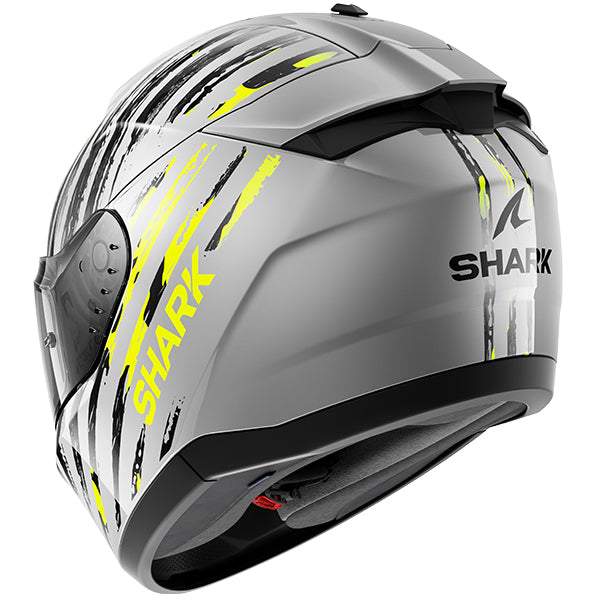 Shark Ridill 2 Full Face Helmet Assya Silver / Anthracite / Yellow (Image 3) - ThrottleChimp