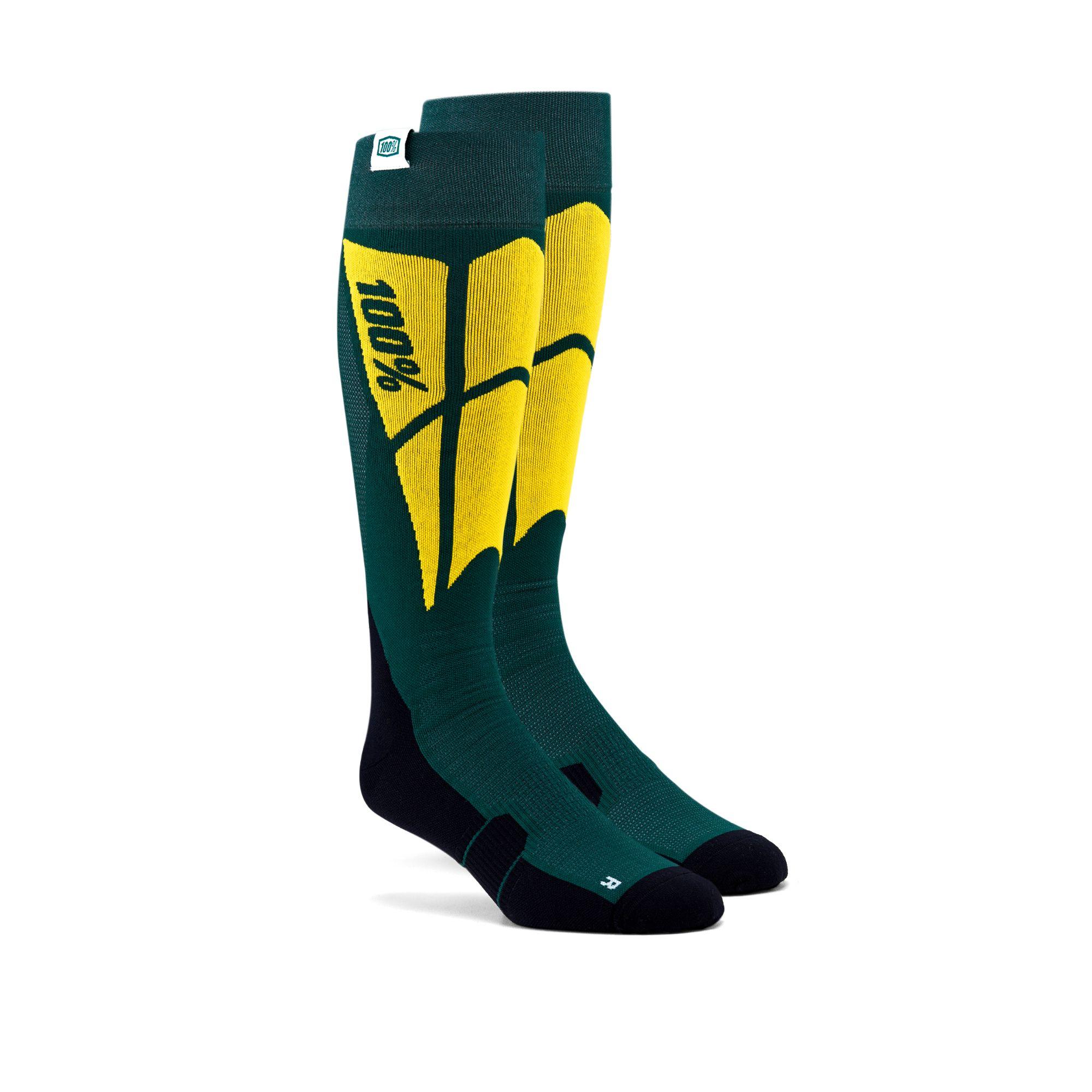 100% Hi Side Performance Moto Socks Green FREE 1 YEAR Returns, FREE UK Delivery | ThrottleChimp