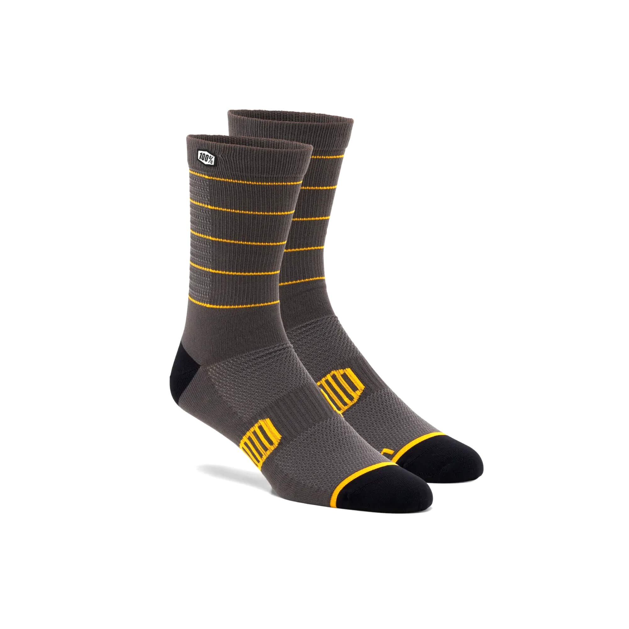 100% Advocate Performance Socks Charcoal / Mustard FREE 1 YEAR Returns, FREE UK Delivery | ThrottleChimp