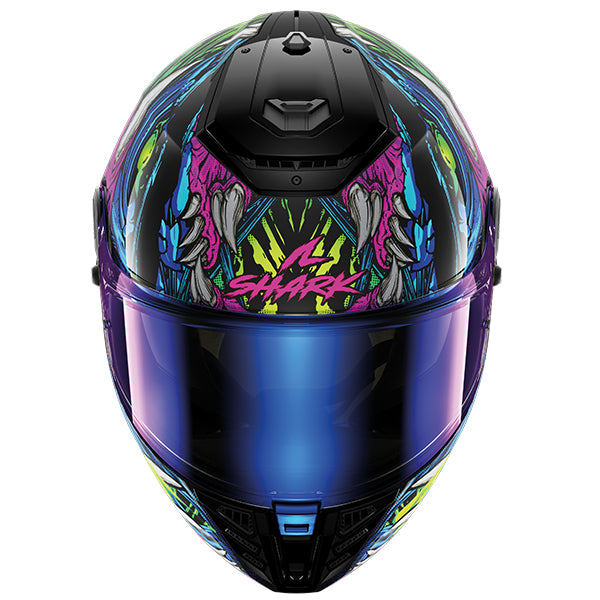 Shark Spartan RS Full Face Helmet Shaytan Black / Green / Violet (Image 2) - ThrottleChimp