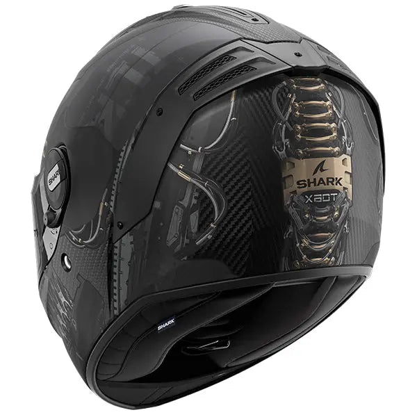 Shark Spartan RS Carbon Full Face Helmet Xbot Black / Anthracite / Gold FREE 1 YEAR Returns, FREE UK Delivery | ThrottleChimp