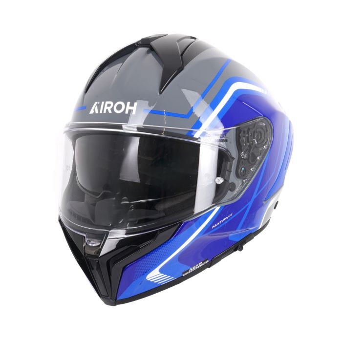 Airoh Matryx Full Face Helmet Wide Gloss Blue FREE 1 YEAR Returns, FREE UK Delivery | ThrottleChimp