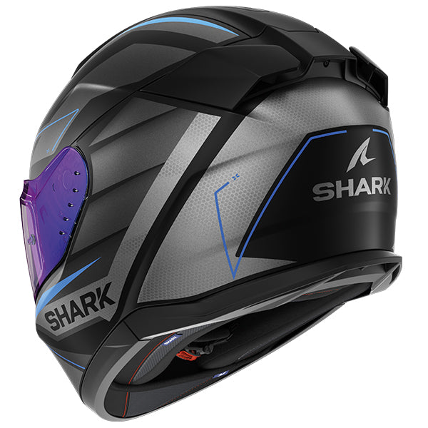 Shark D-Skwal 3 Full Face Helmet Sizler Black / Anthracite / Blue (Image 3) - ThrottleChimp