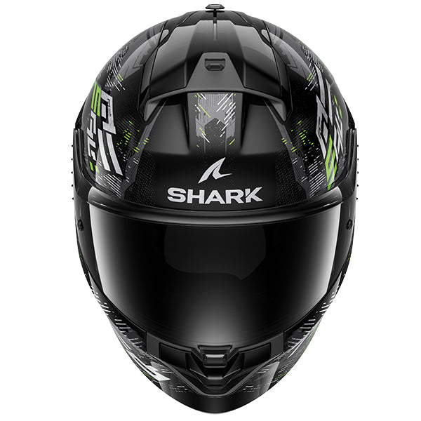 Shark Ridill 2 Full Face Helmet Molokai Black / Silver / Green (Image 2) - ThrottleChimp