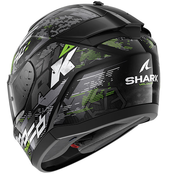 Shark Ridill 2 Full Face Helmet Molokai Black / Silver / Green (Image 3) - ThrottleChimp