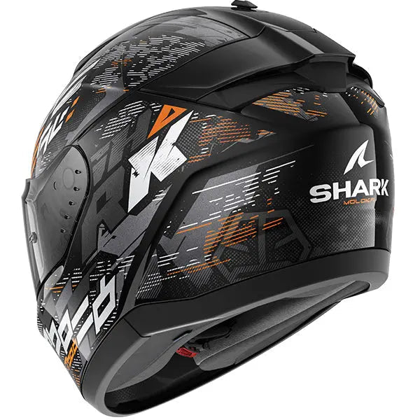 Shark Ridill 2 Full Face Helmet Molokai Black / Silver / Orange FREE 1 YEAR Returns, FREE UK Delivery | ThrottleChimp