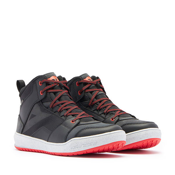 Dainese Suburb D-WP Shoes Black / White / Lava Red - ThrottleChimp