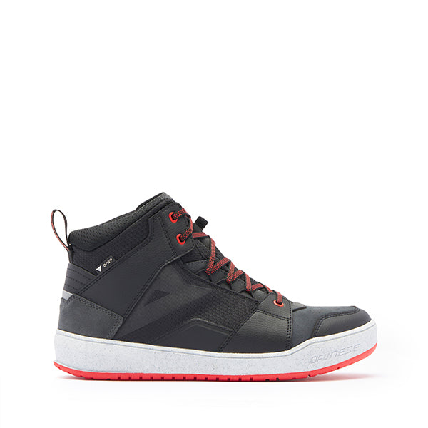 Dainese Suburb D-WP Shoes Black / White / Lava Red FREE 1 YEAR Returns, FREE UK Delivery | ThrottleChimp