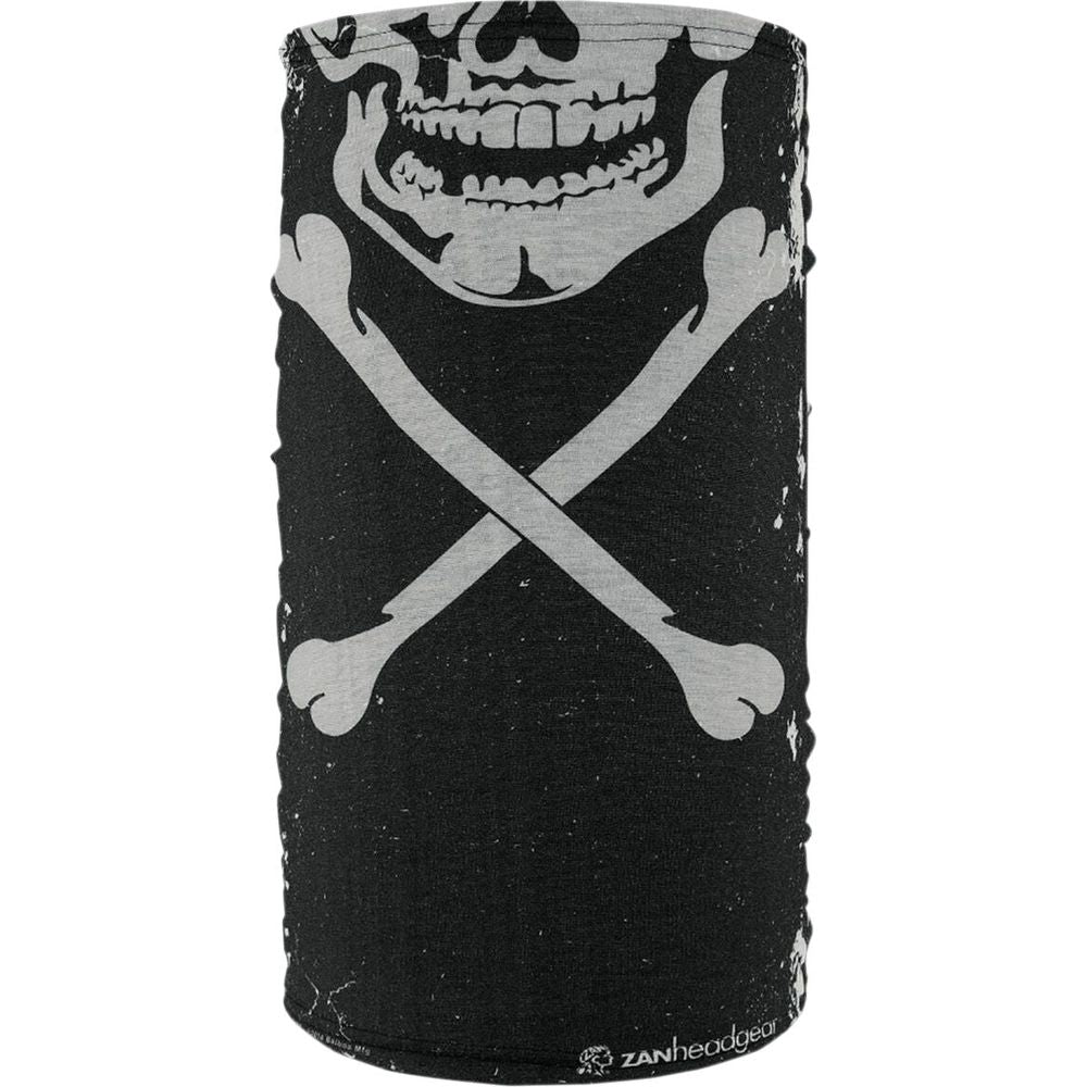 ZAN Motley Tube Skull Xbones Fleece Lined Black / Grey