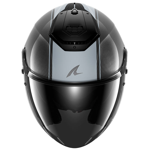 Shark RS Jet Carbon Open Face Helmet Blank Carbon / Black / Silver (Image 2) - ThrottleChimp
