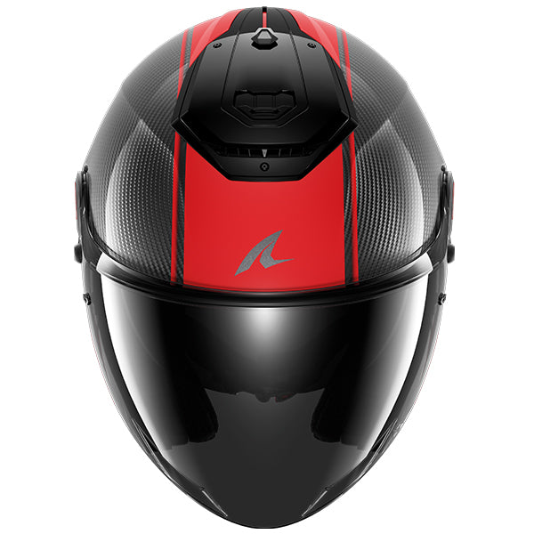 Shark RS Jet Carbon Open Face Helmet Blank Carbon / Black / Red (Image 2) - ThrottleChimp
