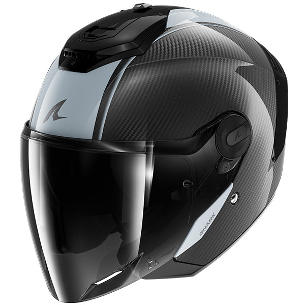 Shark RS Jet Carbon Open Face Helmet Blank Carbon / Black / Silver - ThrottleChimp