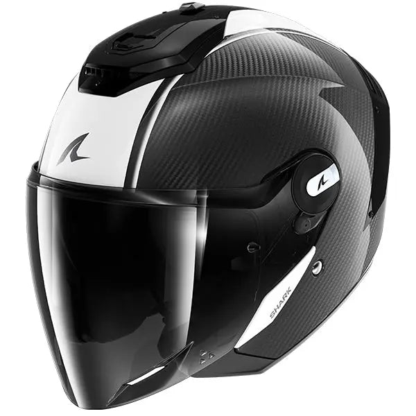 Shark RS Jet Carbon Open Face Helmet Blank Carbon / Black / White - ThrottleChimp