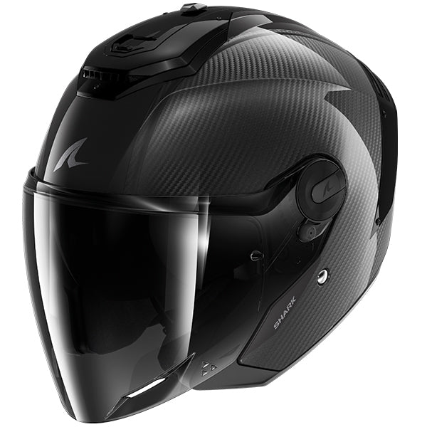 Shark RS Jet Carbon Open Face Helmet Blank Black / Carbon - ThrottleChimp