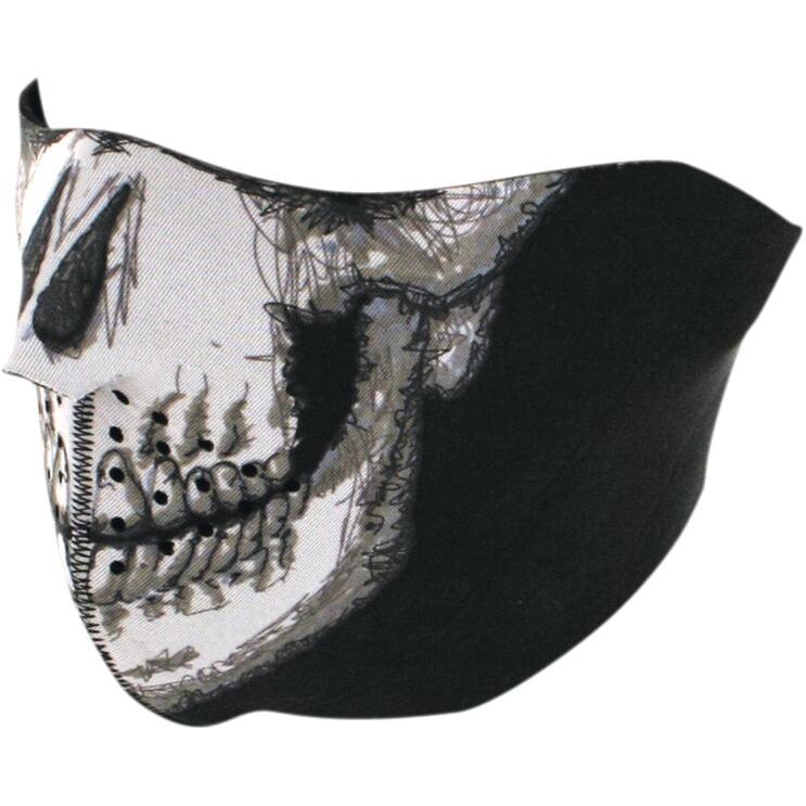 ZAN Neoprene Skull Half Mask Black / Light Grey