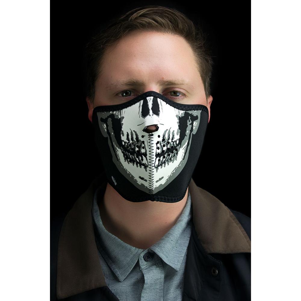 ZAN Neoprene Glow In the Dark Half Mask Black / Grey