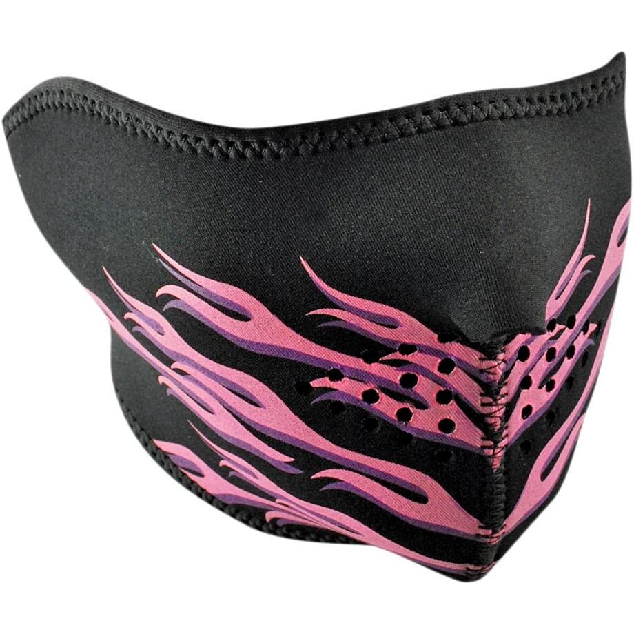 ZAN Neoprene Flames Half Mask Black / Pink