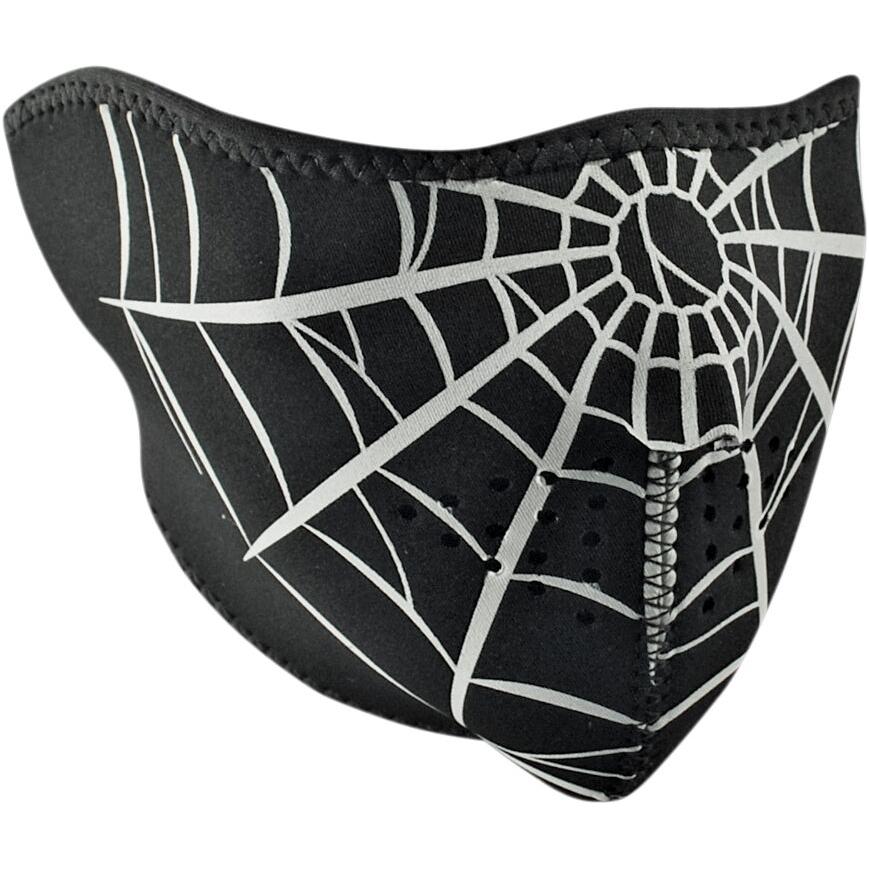 ZAN Neoprene Spider Web Half Mask Black / White