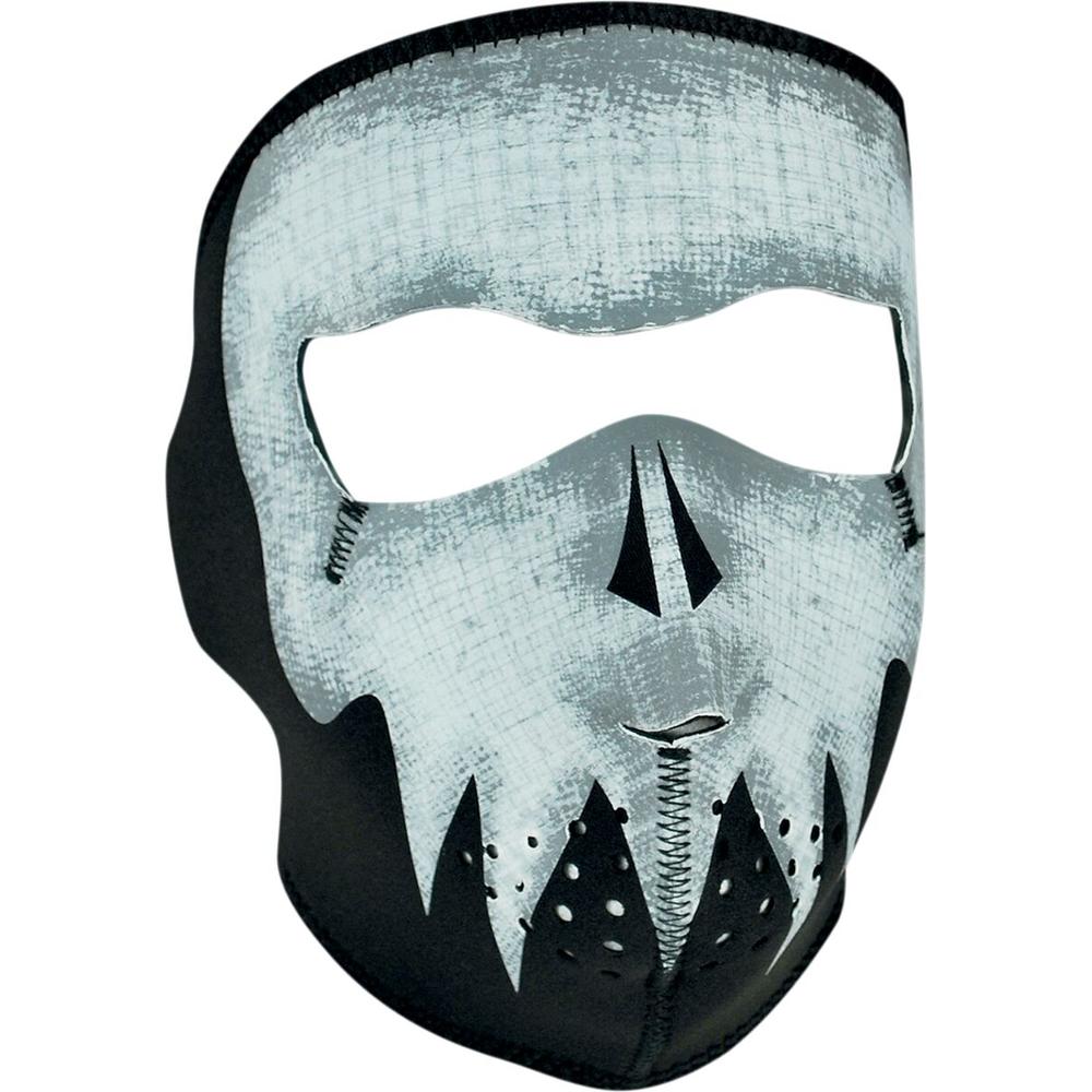 ZAN Neoprene Glow In the Dark Skull Full-Face Mask Black / Light Grey / White