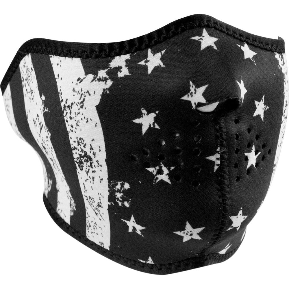 ZAN Neoprene Flag Half Mask Black / White